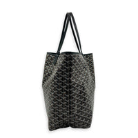 Saint Louis Tote Bag GM Black in Coated Canvas, Silver hardware