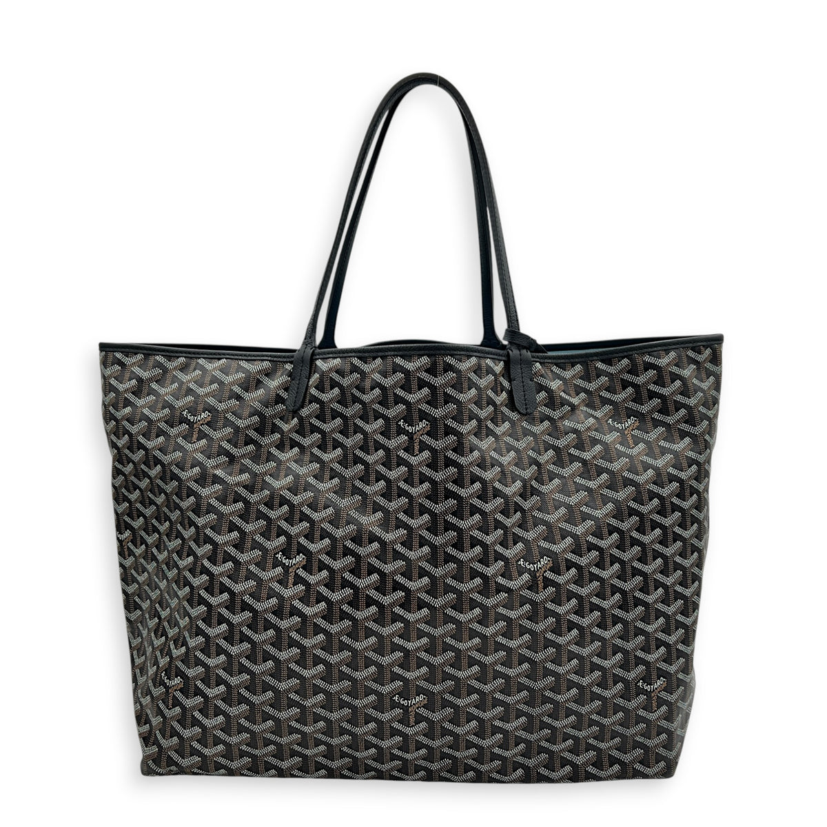 Saint Louis Tote Bag GM Black in Coated Canvas, Silver hardware