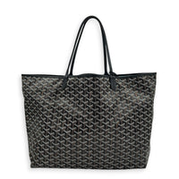 Saint Louis Tote Bag GM Black in Coated Canvas, Silver hardware
