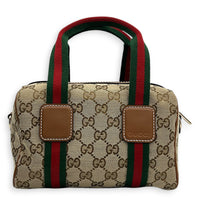 Boston Top Handle Bag Mini Beige, Gold hardware