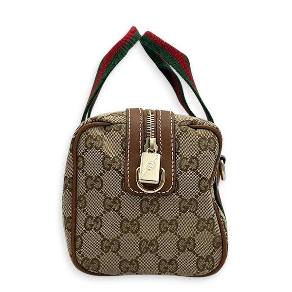 Boston Top Handle Bag Mini Beige, Gold hardware