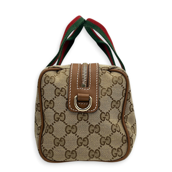 Boston Top Handle Bag Mini Beige, Gold hardware
