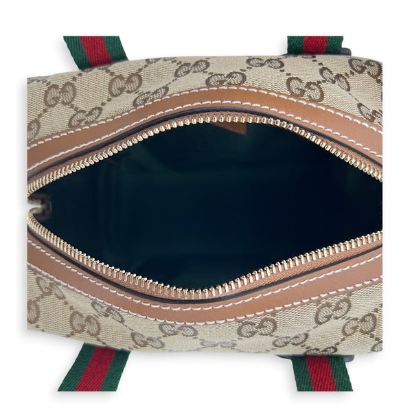 Boston Top Handle Bag Mini Beige, Gold hardware