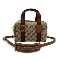Boston Top Handle Bag Mini Beige, Gold hardware