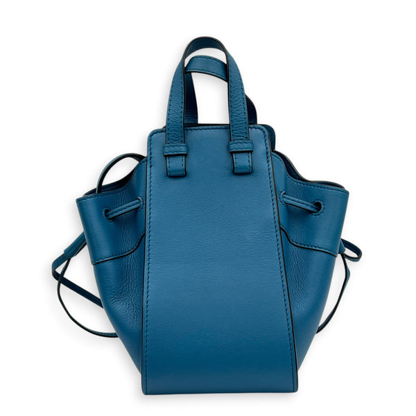 Hammock Top Handle Bag Mini Blue in Calfskin, Silver hardware