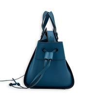 Hammock Top Handle Bag Mini Blue in Calfskin, Silver hardware