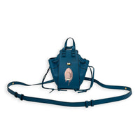 Hammock Top Handle Bag Mini Blue in Calfskin, Silver hardware