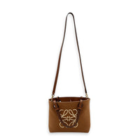 Anagram Tote Bag Brown in Canvas, Gold hardware
