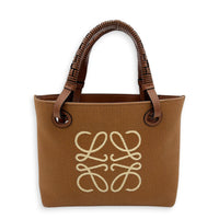 Anagram Tote Bag Brown in Canvas, Gold hardware