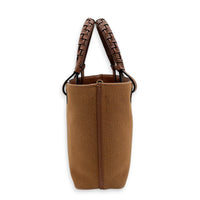 Anagram Tote Bag Brown in Canvas, Gold hardware