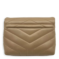 Loulou Shoulder Bag Toy Beige in Calfskin, Gold hardware