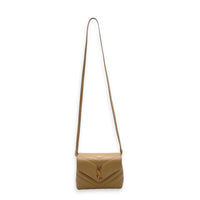 Loulou Shoulder Bag Toy Beige in Calfskin, Gold hardware