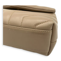 Loulou Shoulder Bag Toy Beige in Calfskin, Gold hardware