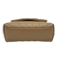 Loulou Shoulder Bag Toy Beige in Calfskin, Gold hardware