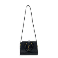 Cabas Top Handle Bag Mini Black in Python Leather, Gold hardware