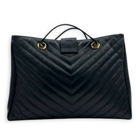Shopping Black Tote Bag in Calfskin, Gold hardware