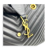 Shopping Black Tote Bag in Calfskin, Gold hardware