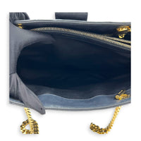 Shopping Black Tote Bag in Calfskin, Gold hardware