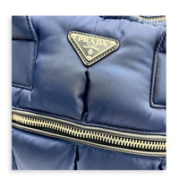 Re-Nylon Top Handle Bag Bluette in Re-Nylon, Silver hardware
