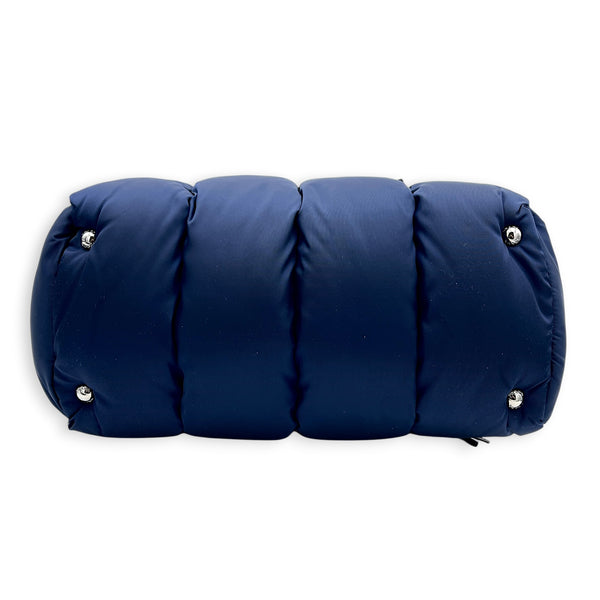 Re-Nylon Top Handle Bag Bluette in Re-Nylon, Silver hardware
