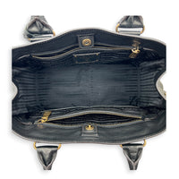 Prada tote Top Handle Bag Nero in Calfskin, Gold hardware