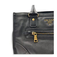 Prada tote Top Handle Bag Nero in Calfskin, Gold hardware