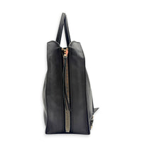 Papier Top Handle Bag Noir in Lambskin, Silver hardware