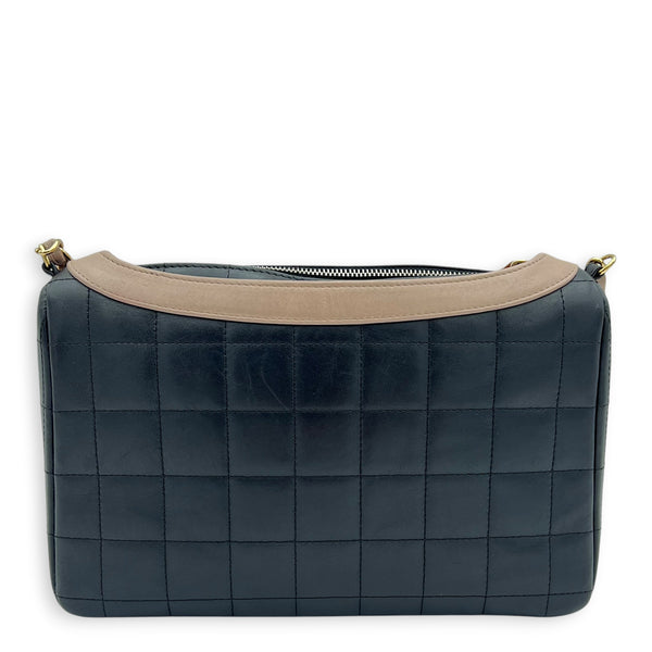 Mademoiselle Jacket Black Shoulder Bag in Calfskin, Gold hardware