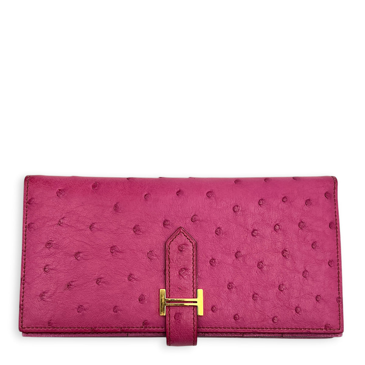 Bearn Pink in Ostrich, Gold hardware