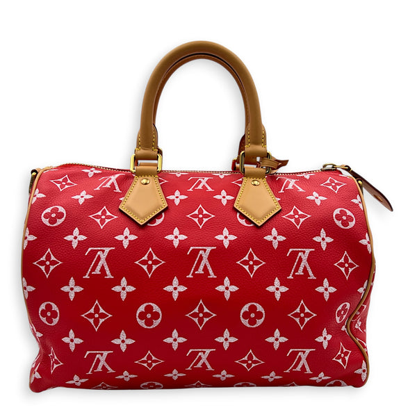 Speedy P9 Top Handle Bag 30 Rouge, Gold hardware