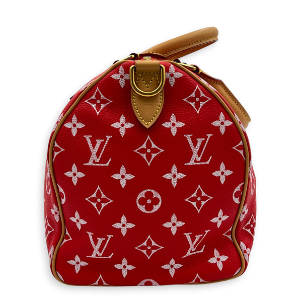 Speedy P9 Top Handle Bag 30 Rouge, Gold hardware
