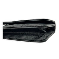 CC Black Wallet On Chain in Caviar Leather, Silver hardware