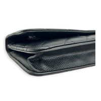 CC Black Wallet On Chain in Caviar Leather, Silver hardware