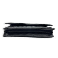 CC Black Wallet On Chain in Caviar Leather, Silver hardware