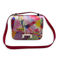 Constance 24 Rose Mexico Swift and Marble Silk Shoulder Bag in Marble Silk, Palladium hardware