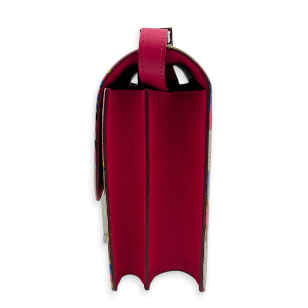 Constance 24 Rose Mexico Swift and Marble Silk Shoulder Bag in Marble Silk, Palladium hardware
