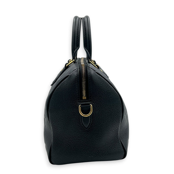 Speedy Bandouliere Top Handle Bag 25 Black in Empreinte Leather, Gold hardware