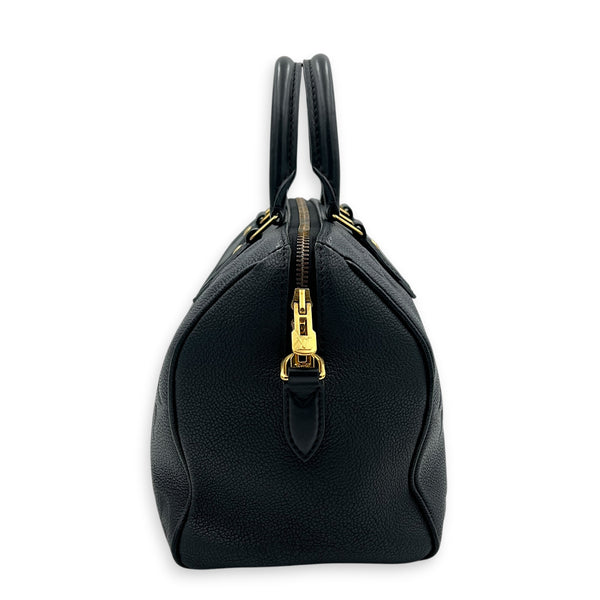 Speedy Bandouliere Top Handle Bag 25 Black in Empreinte Leather, Gold hardware