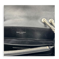 Loulou Shoulder Bag Black in Calfskin, Silver hardware
