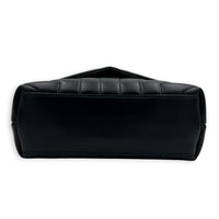 Loulou Shoulder Bag Black in Calfskin, Silver hardware