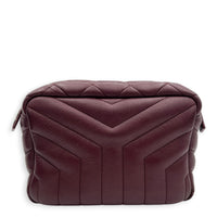 Loulou Red Camera Bag in Calfskin, Silver hardware
