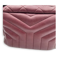 Loulou Red Camera Bag in Calfskin, Silver hardware
