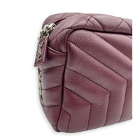 Loulou Red Camera Bag in Calfskin, Silver hardware