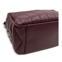 Loulou Red Camera Bag in Calfskin, Silver hardware