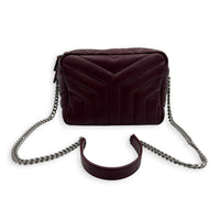 Loulou Red Camera Bag in Calfskin, Silver hardware