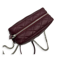 Loulou Red Camera Bag in Calfskin, Silver hardware