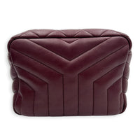 Loulou Red Camera Bag in Calfskin, Silver hardware
