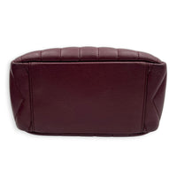 Loulou Red Camera Bag in Calfskin, Silver hardware