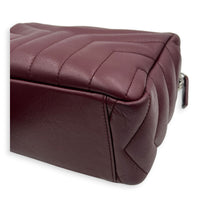 Loulou Red Camera Bag in Calfskin, Silver hardware
