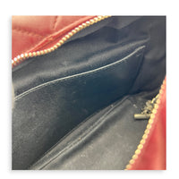 Loulou Red Camera Bag in Calfskin, Silver hardware